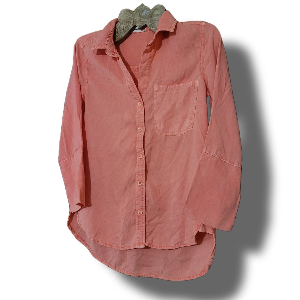 Bella Dahl Peachy Button Down Collar Top NWOT XS